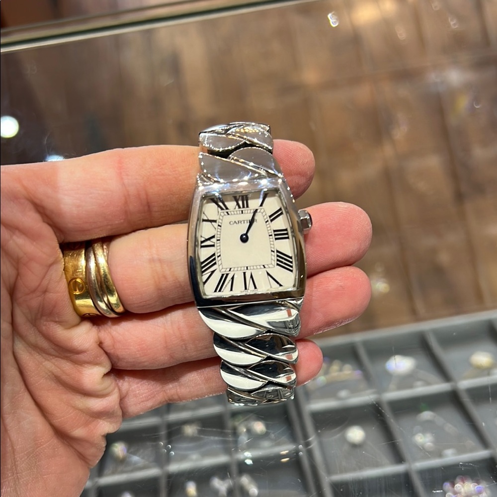 Cartier La Dona Stainless Steel, Silver Watch with Roman Numerals 1990s